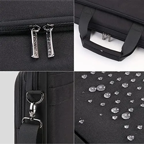 DOMISO 17.3 inch Laptop Bag Business Briefcase Water-resistant Notebook Messenger Shoulder Bag for 17.3" Macbook Pro 17/MSI GS73VR Stealth Pro/Lenovo IdeaPad/ASUS ROG/HP Envy,Black