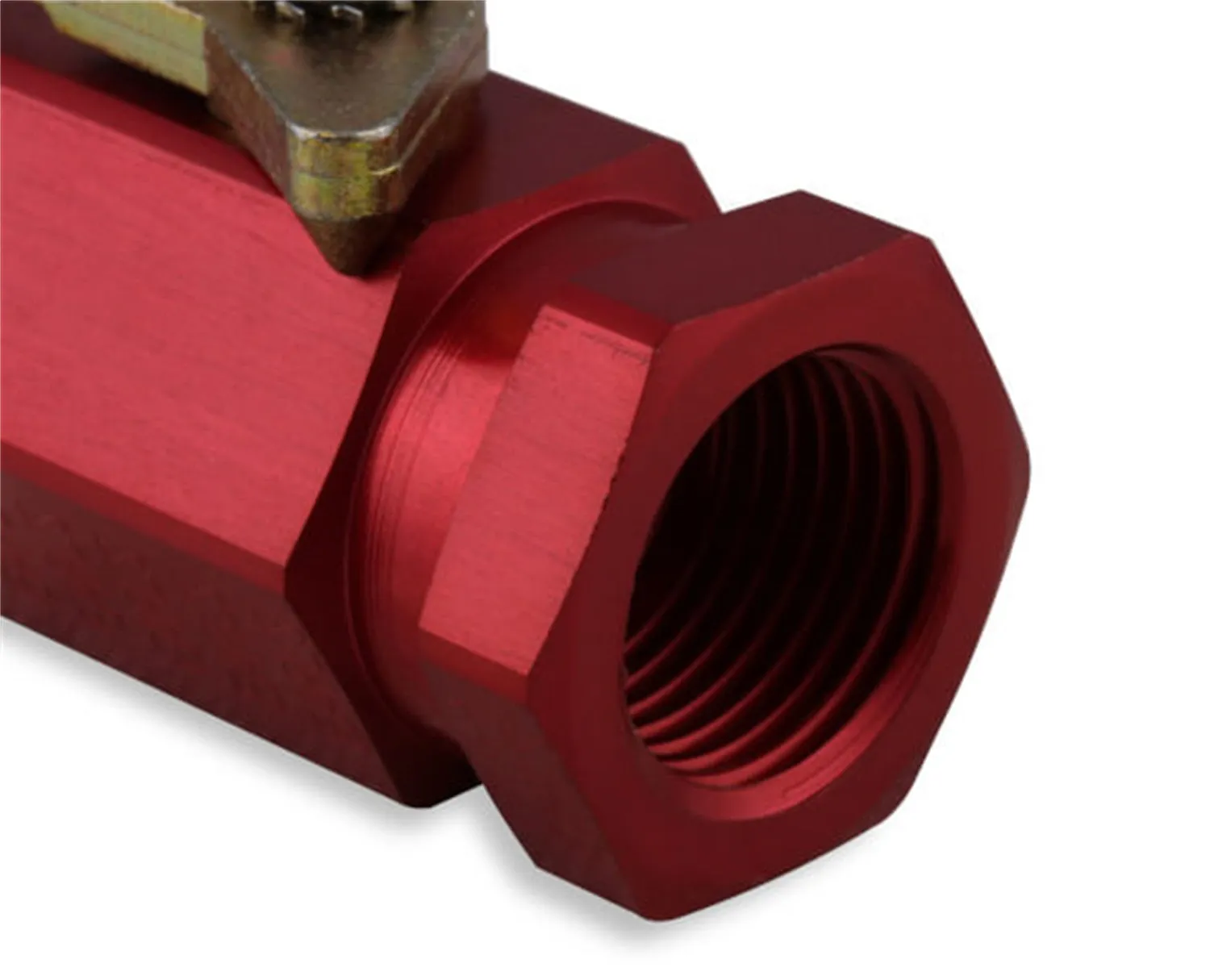 Earl's Performance 230500ERL Shut-Off Valve; 3/8 in. NPT Inlet; 3/8 in. NPT Outlet; Aluminized; Red;