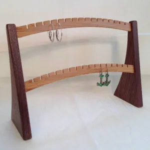 Earring Stand, Walnut & Bamboo