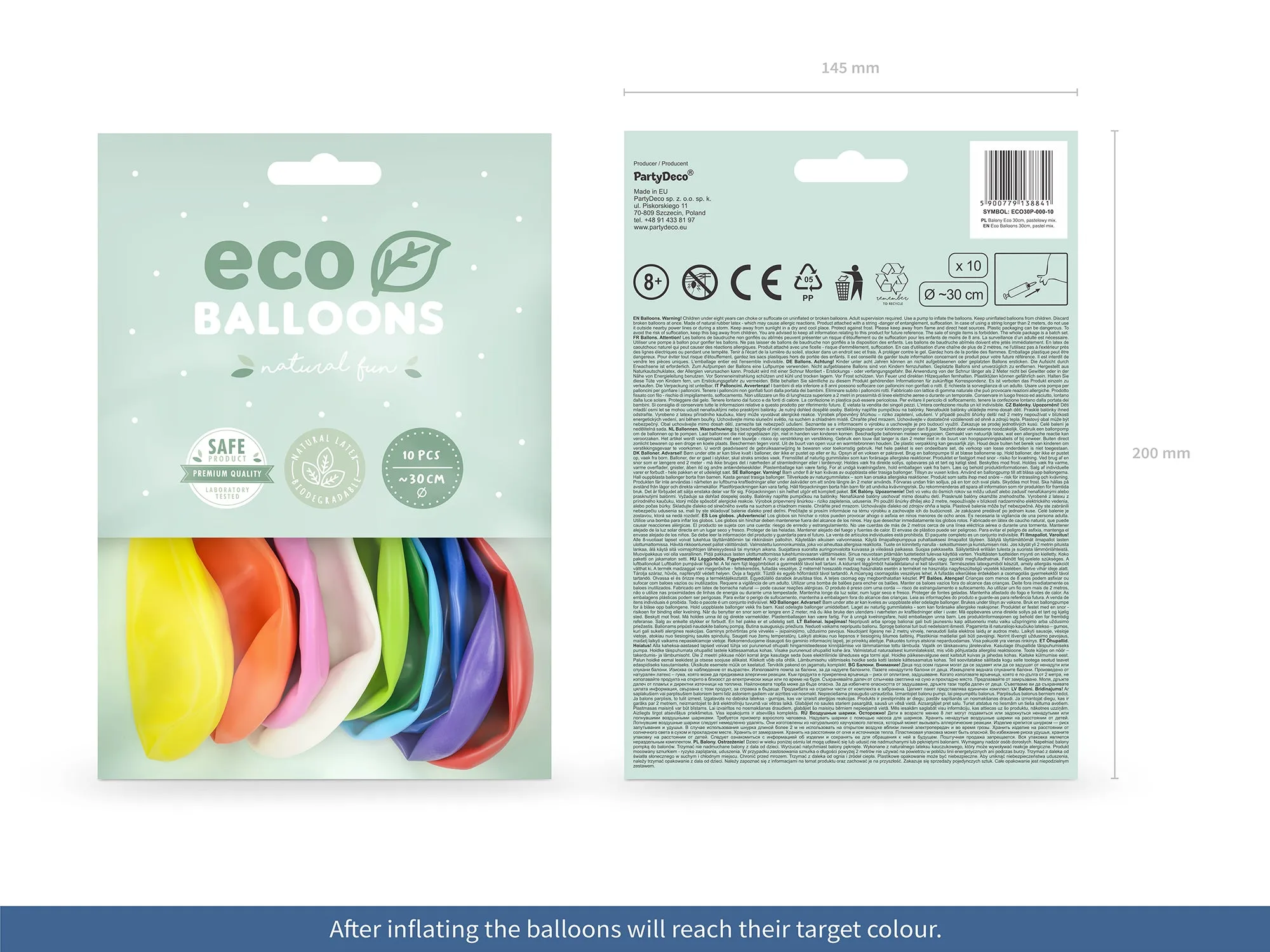 Eco Balloons Mix 30cm Pastel 10 Pack