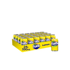 Fanta Lemon Flavoured Drink 330ml (Pack of 24) – Refreshing Citrus Soda for Parties & Events