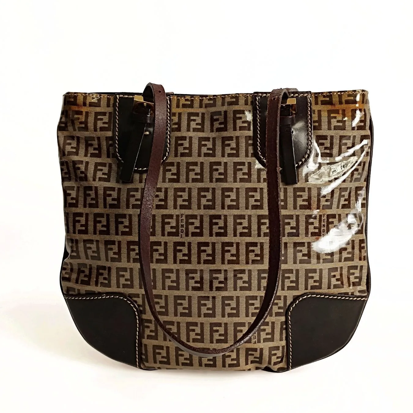 Fendi Fendi Zucchino shoulder tote bag in coated canvas - '10s