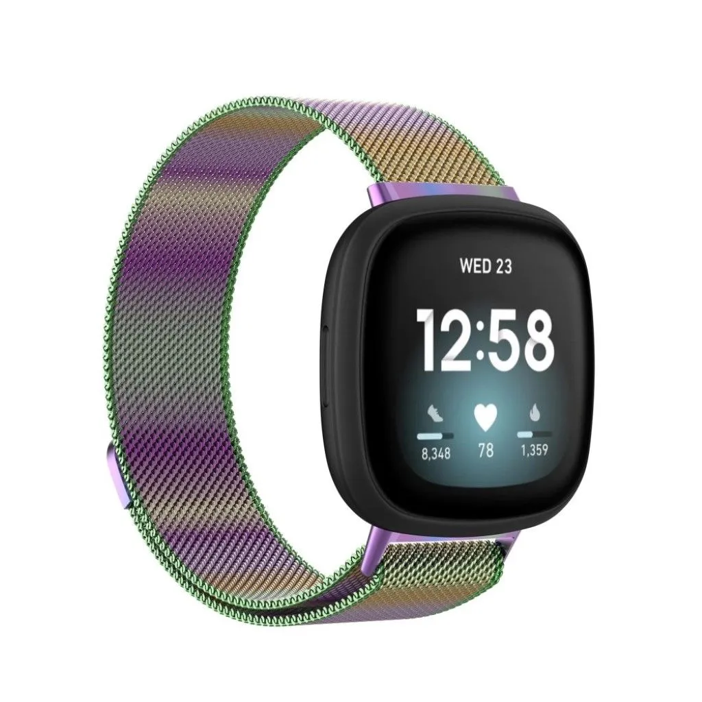 Fitbit Versa 3 stainless steel watch band - Multi-color / Size: L