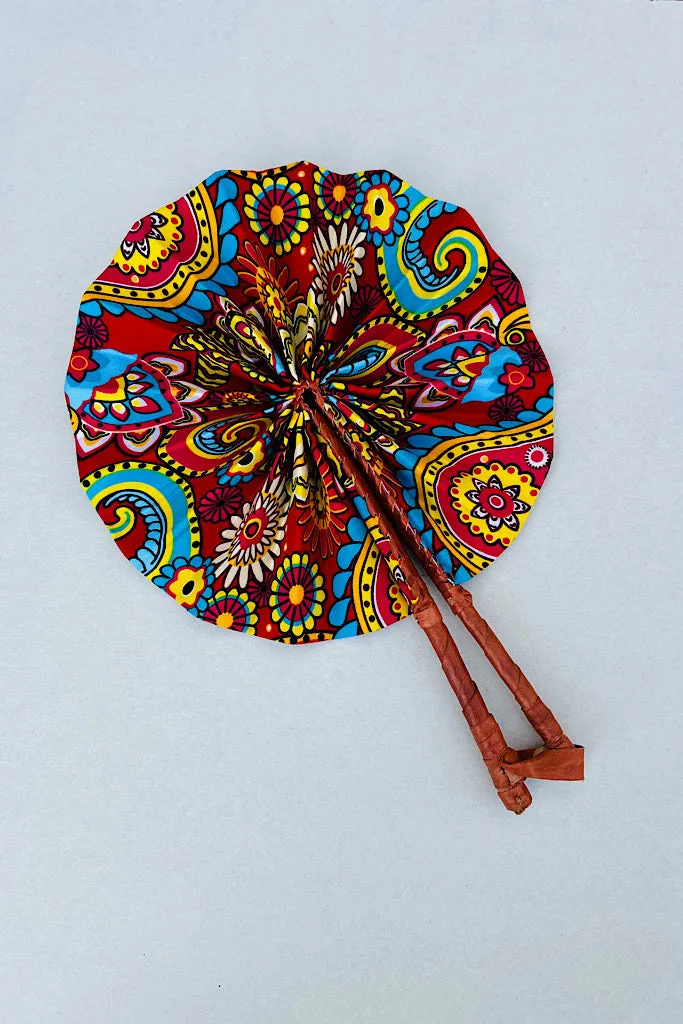 Floral Ankara Foldable Fan