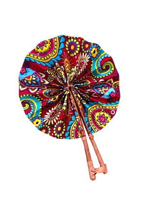 Floral Ankara Foldable Fan
