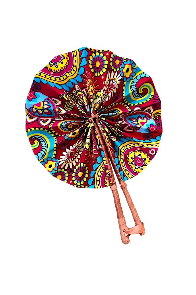 Floral Ankara Foldable Fan