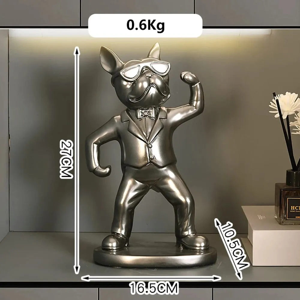 French Bulldog Wine Rack / Book Shelf: Stylish Dog Figurines for Home Interior Decoration and Table Ornaments in Your Living Room