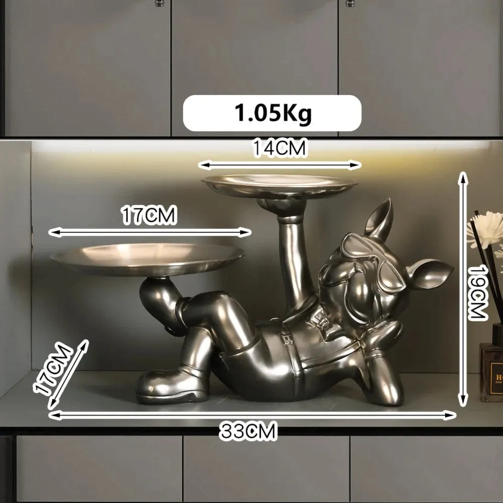 French Bulldog Wine Rack / Book Shelf: Stylish Dog Figurines for Home Interior Decoration and Table Ornaments in Your Living Room