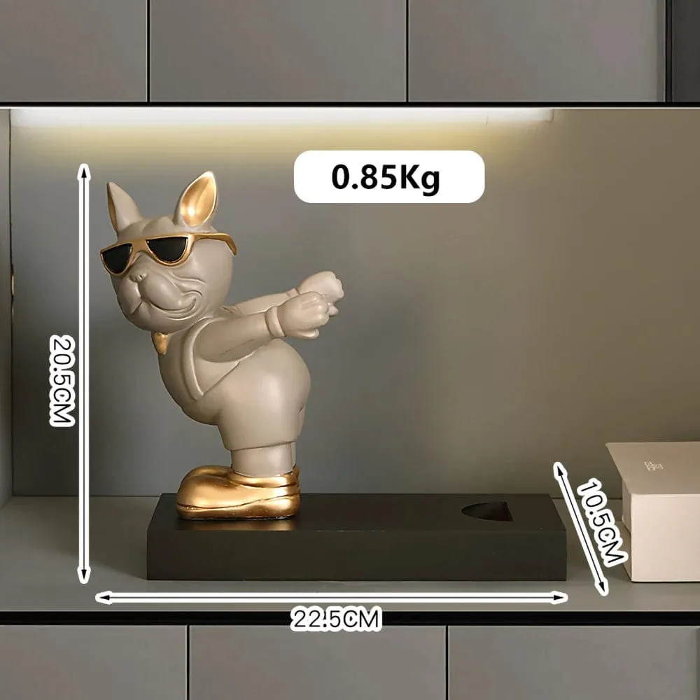 French Bulldog Wine Rack / Book Shelf: Stylish Dog Figurines for Home Interior Decoration and Table Ornaments in Your Living Room