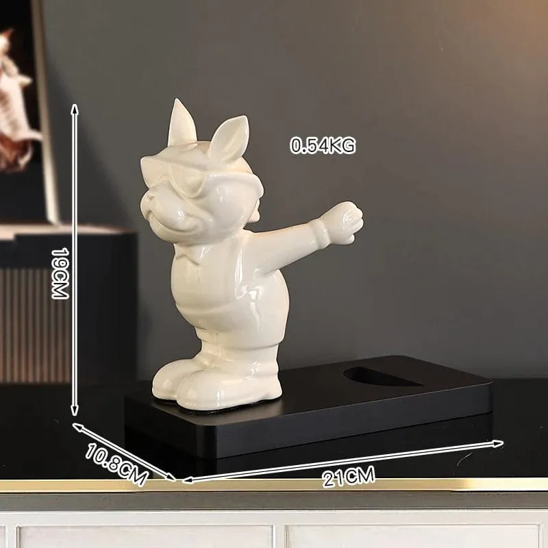 French Bulldog Wine Rack / Book Shelf: Stylish Dog Figurines for Home Interior Decoration and Table Ornaments in Your Living Room