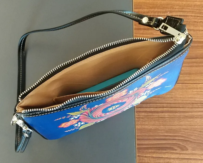 Galaxy Print Small Shoulder Bag, Space Stars Purple Women Leather with Unique Cross Evening Travel Handmade Messenger Crossbody Zipper Purse