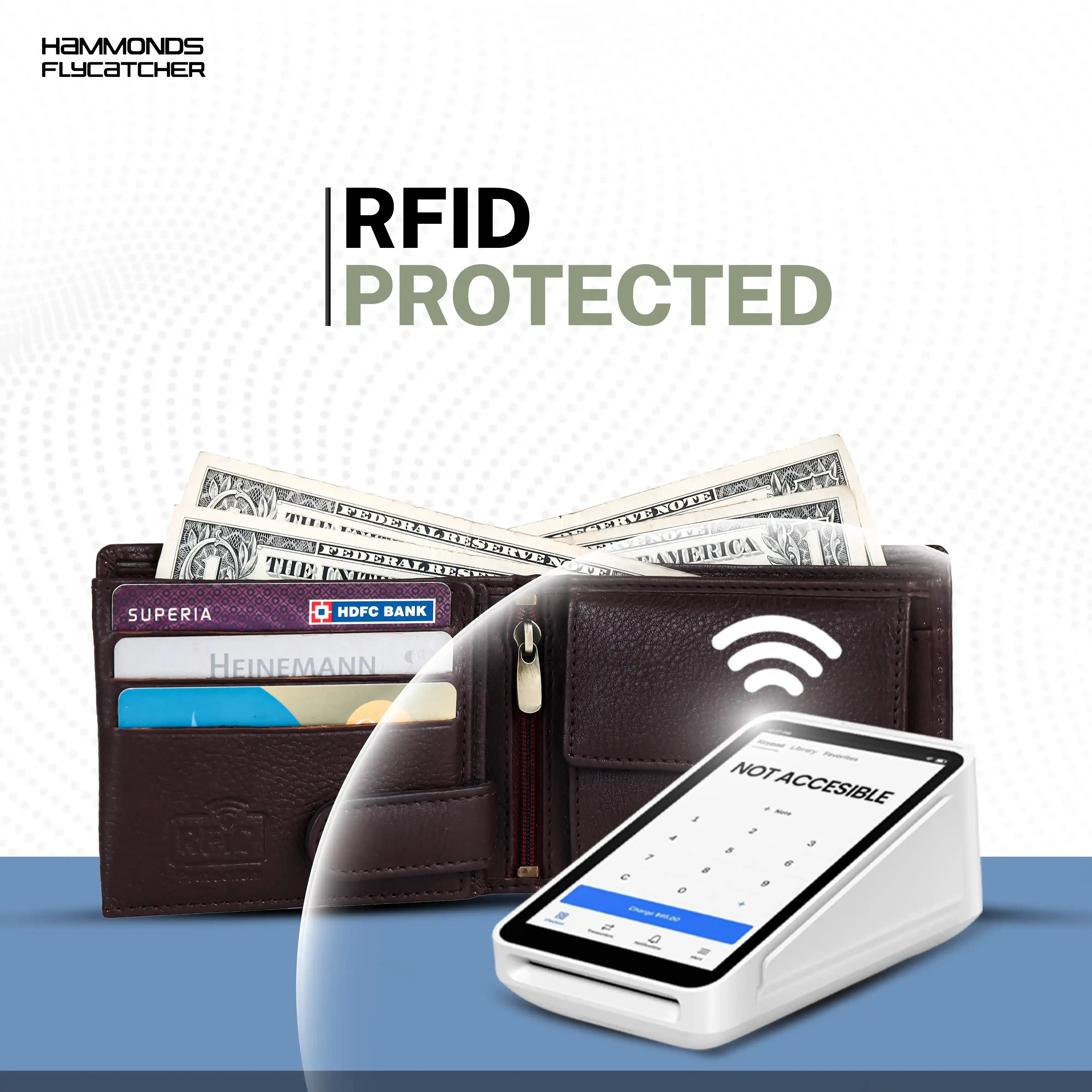 Genuine Leather Wallet for Men with 6 ATM Card Slots - RFID Protected