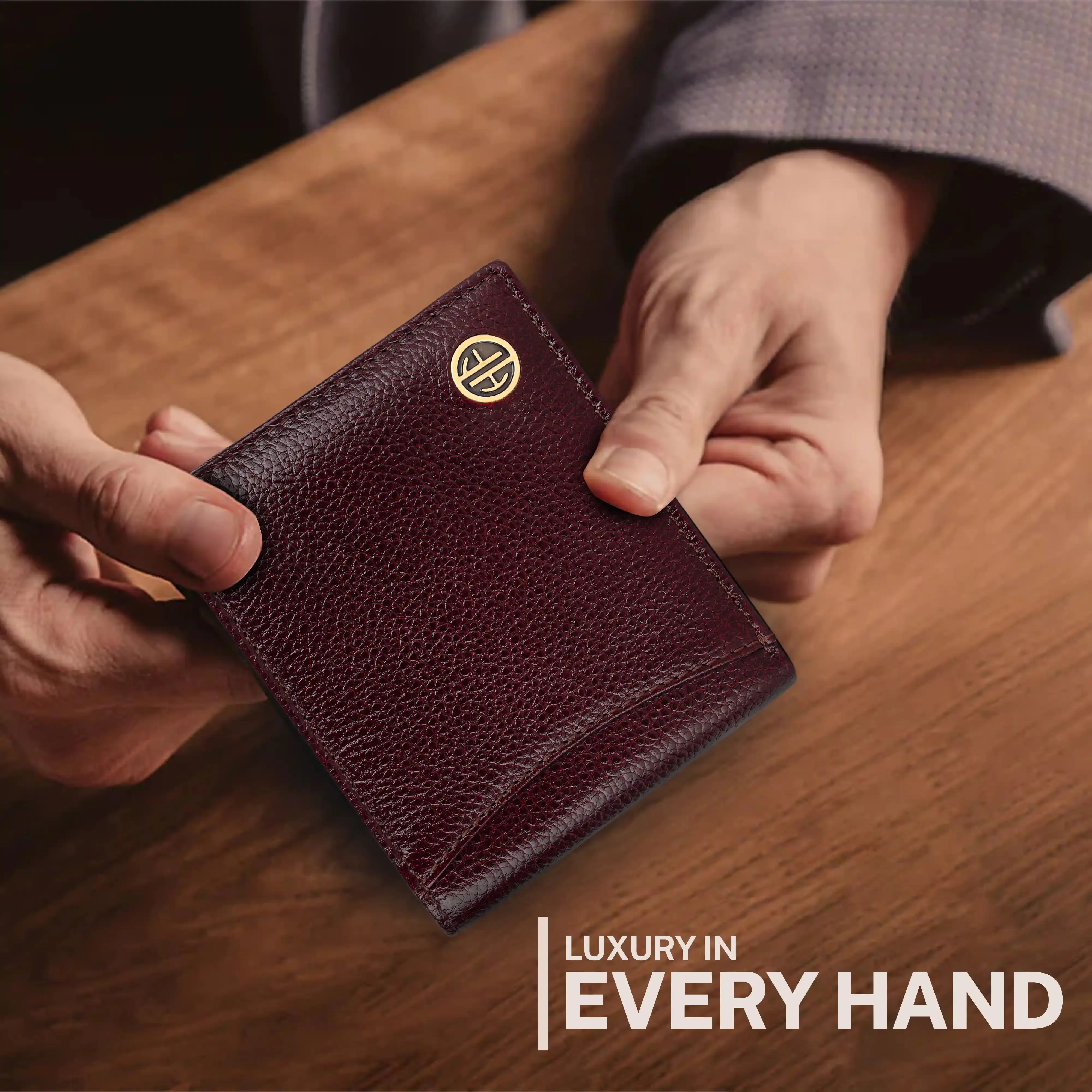 Genuine Leather Wallet for Men with 6 ATM Card Slots - RFID Protected