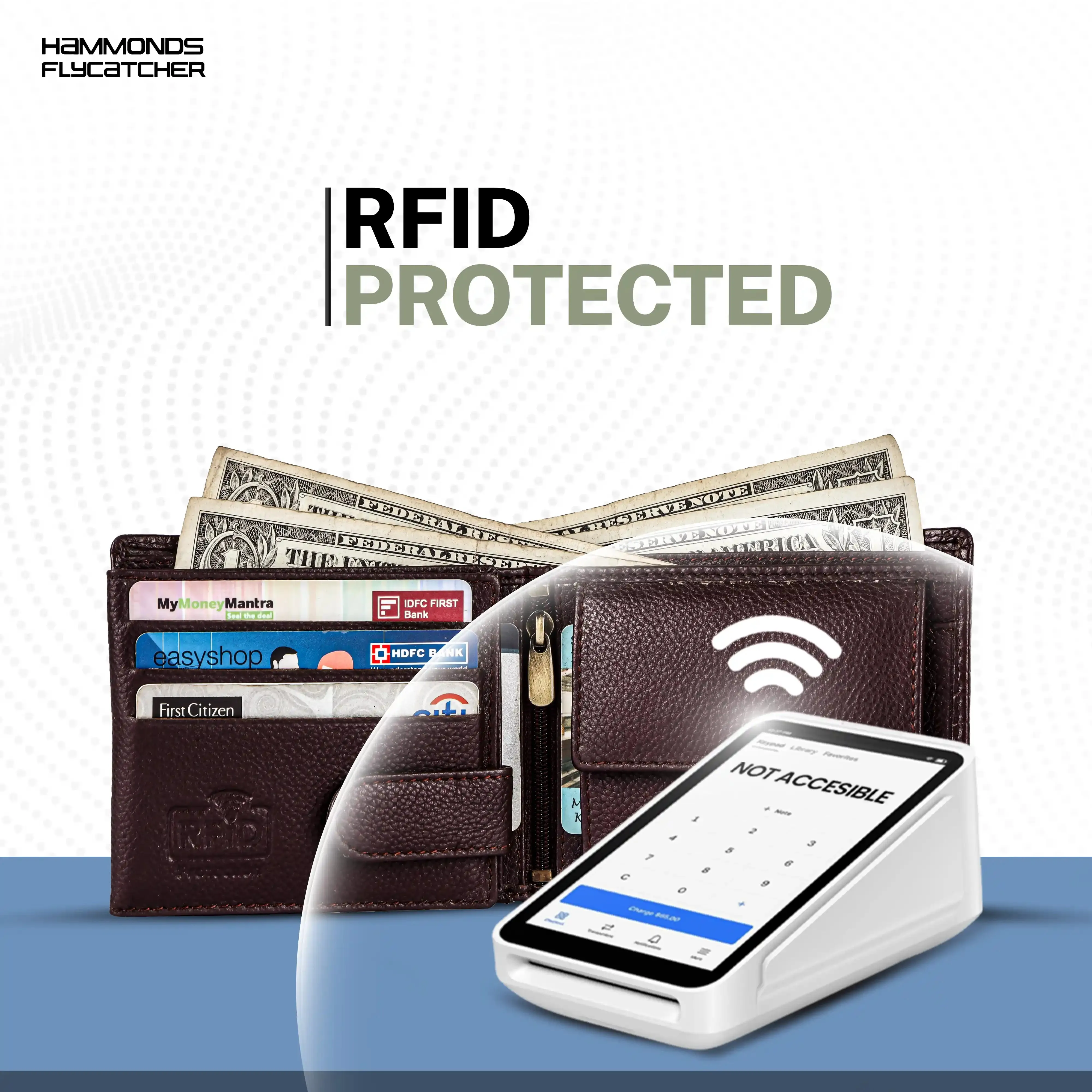 Genuine Leather Wallet for Men with 6 ATM Card Slots - RFID Protected