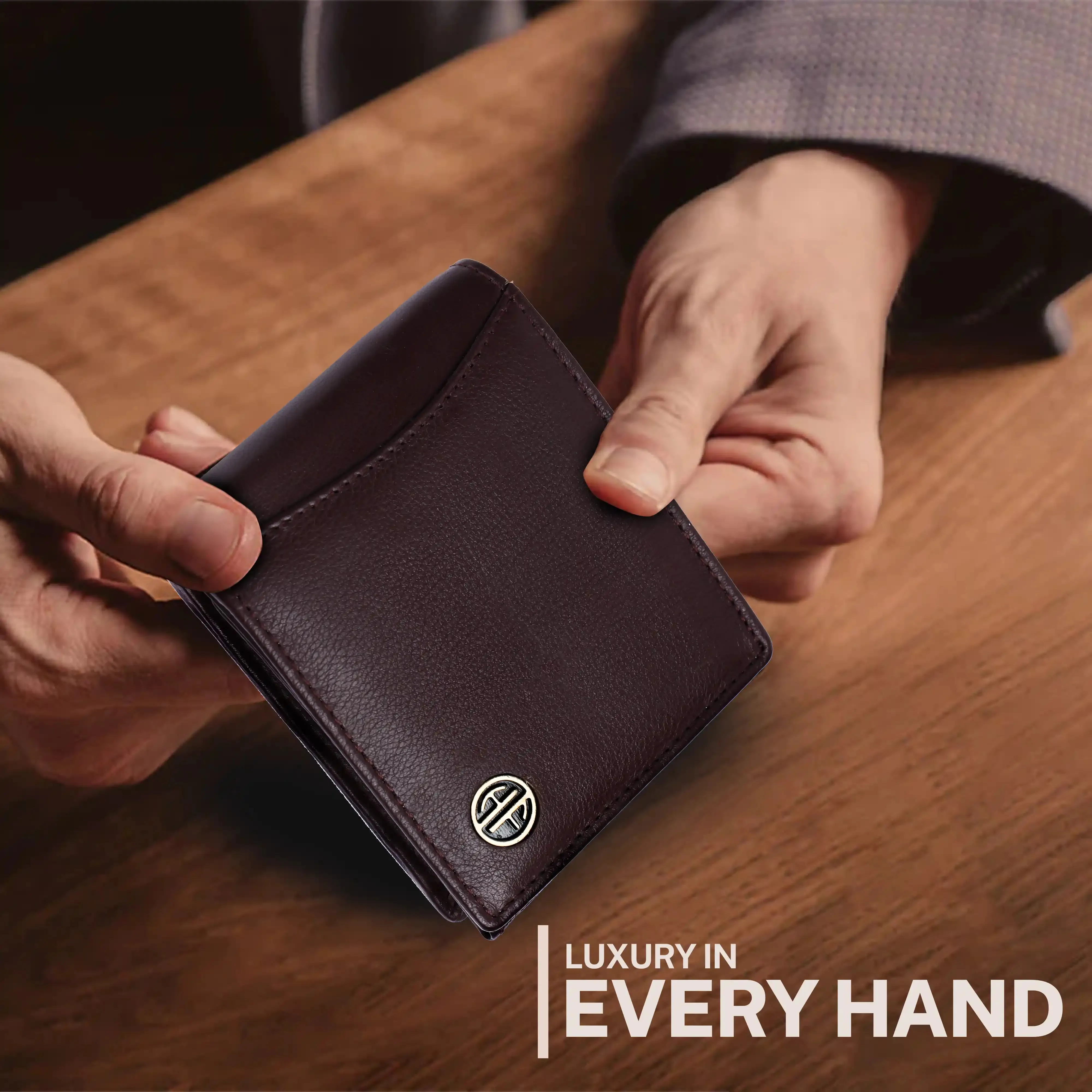 Genuine Leather Wallet for Men with 6 ATM Card Slots - RFID Protected