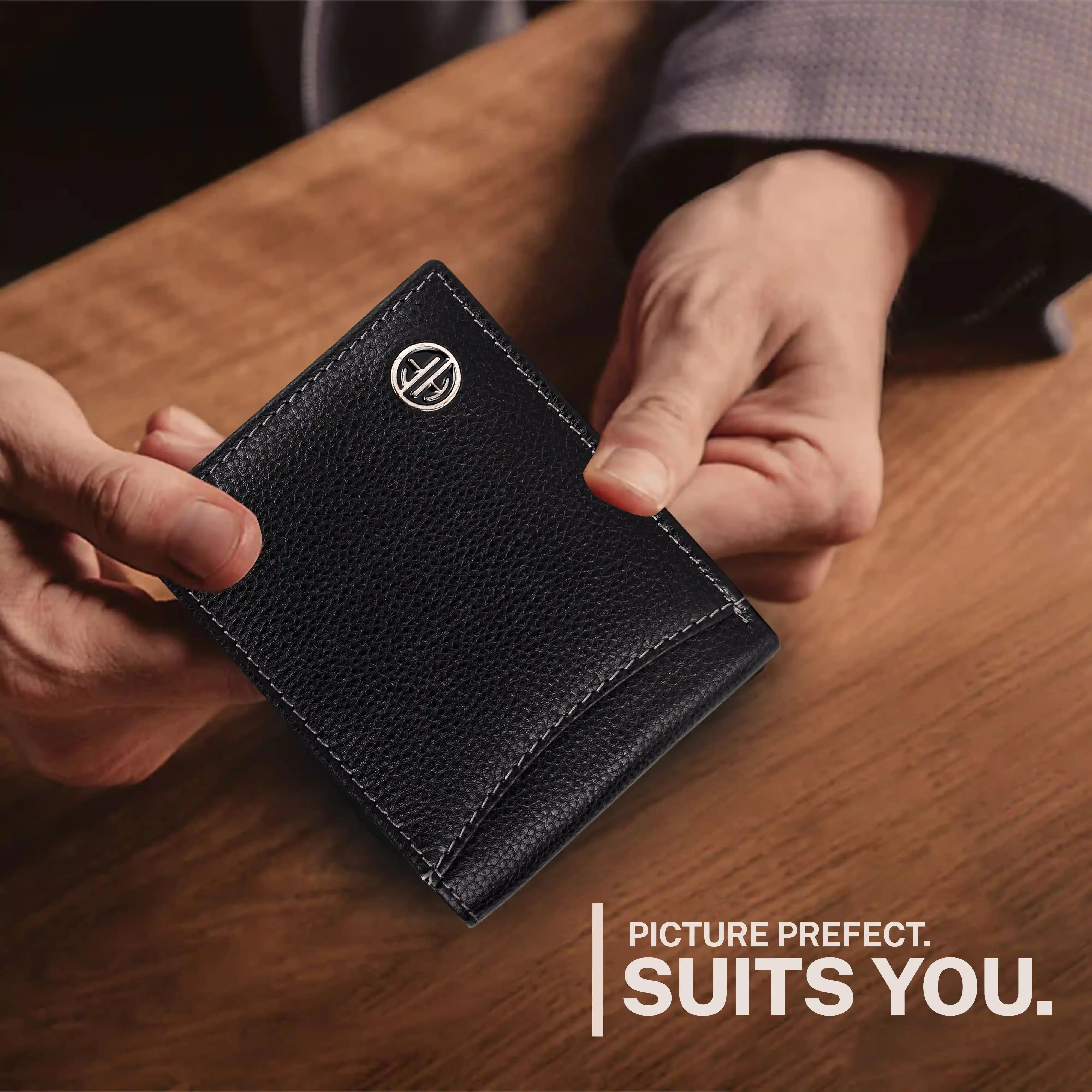 Genuine Leather Wallet for Men with 6 ATM Card Slots - RFID Protected