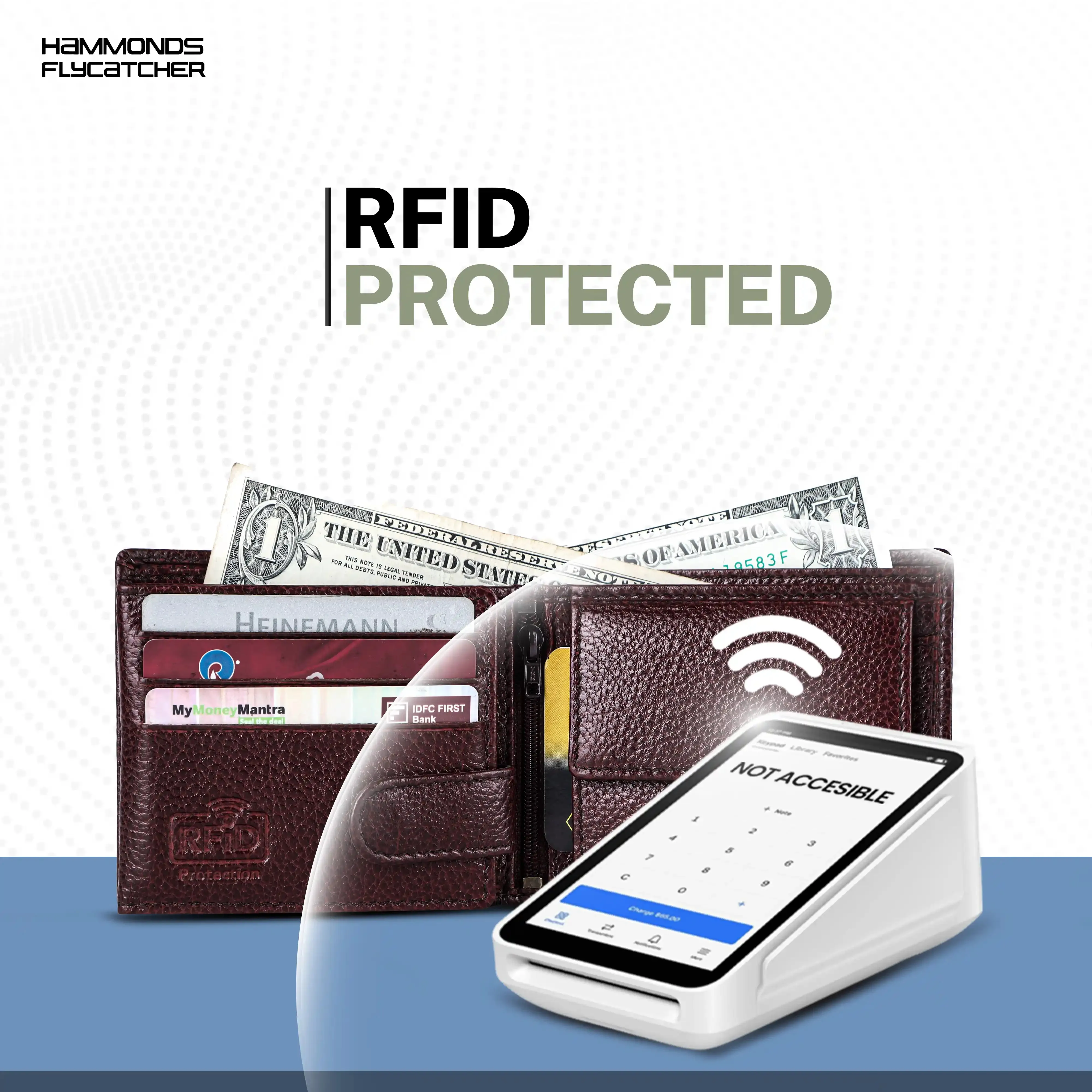 Genuine Leather Wallet for Men with 6 ATM Card Slots - RFID Protected