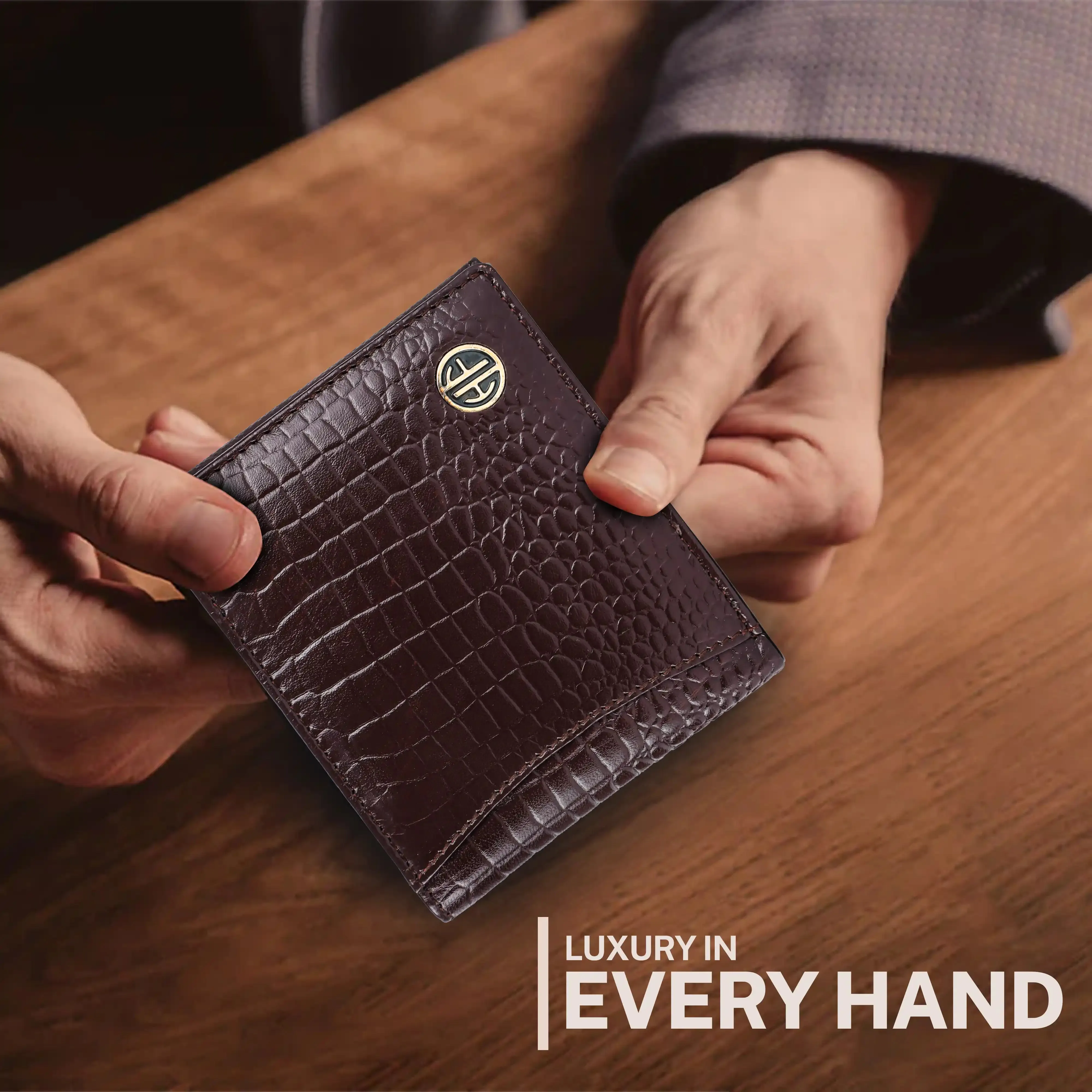 Genuine Leather Wallet for Men with 6 ATM Card Slots - RFID Protected
