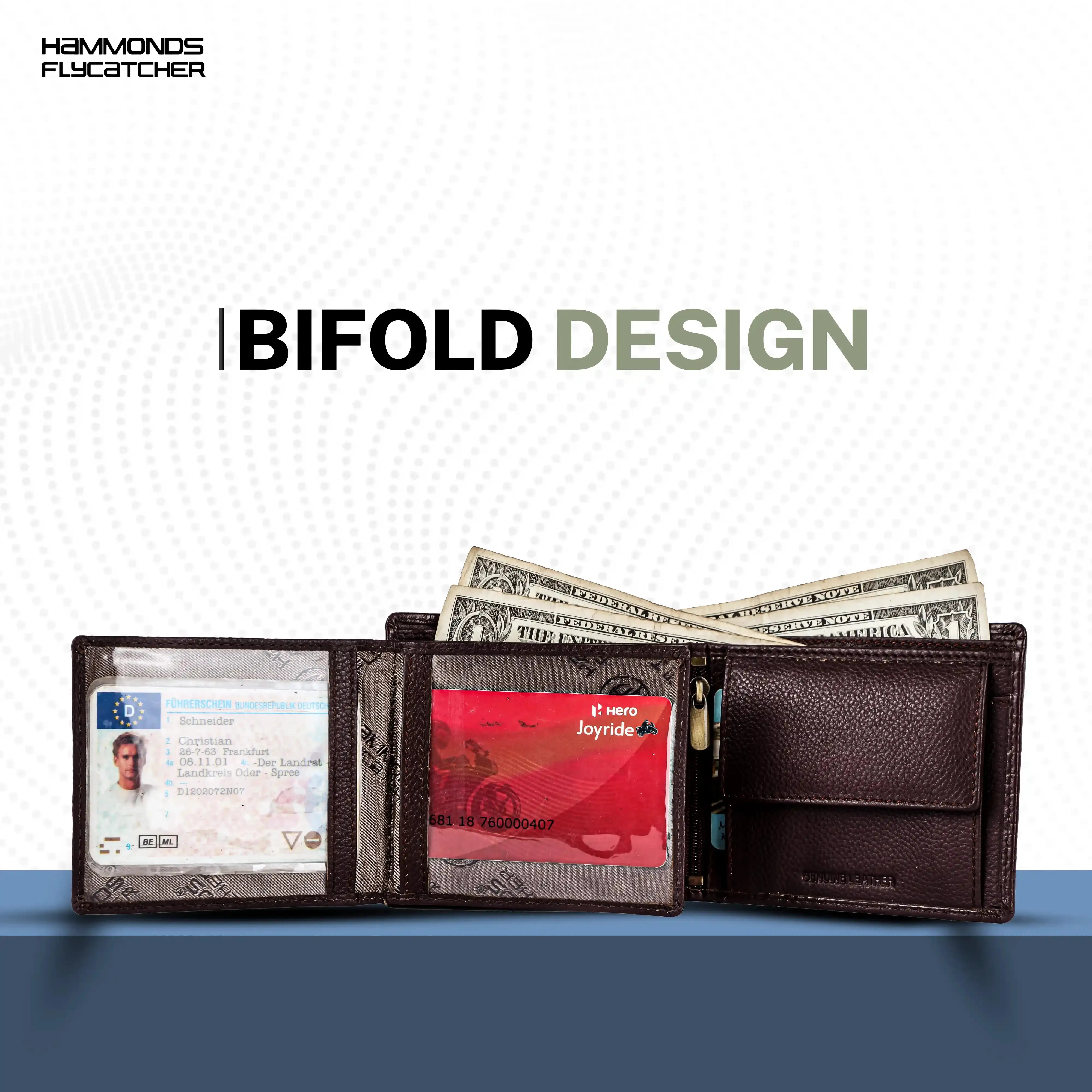 Genuine Leather Wallet for Men with 6 ATM Card Slots - RFID Protected