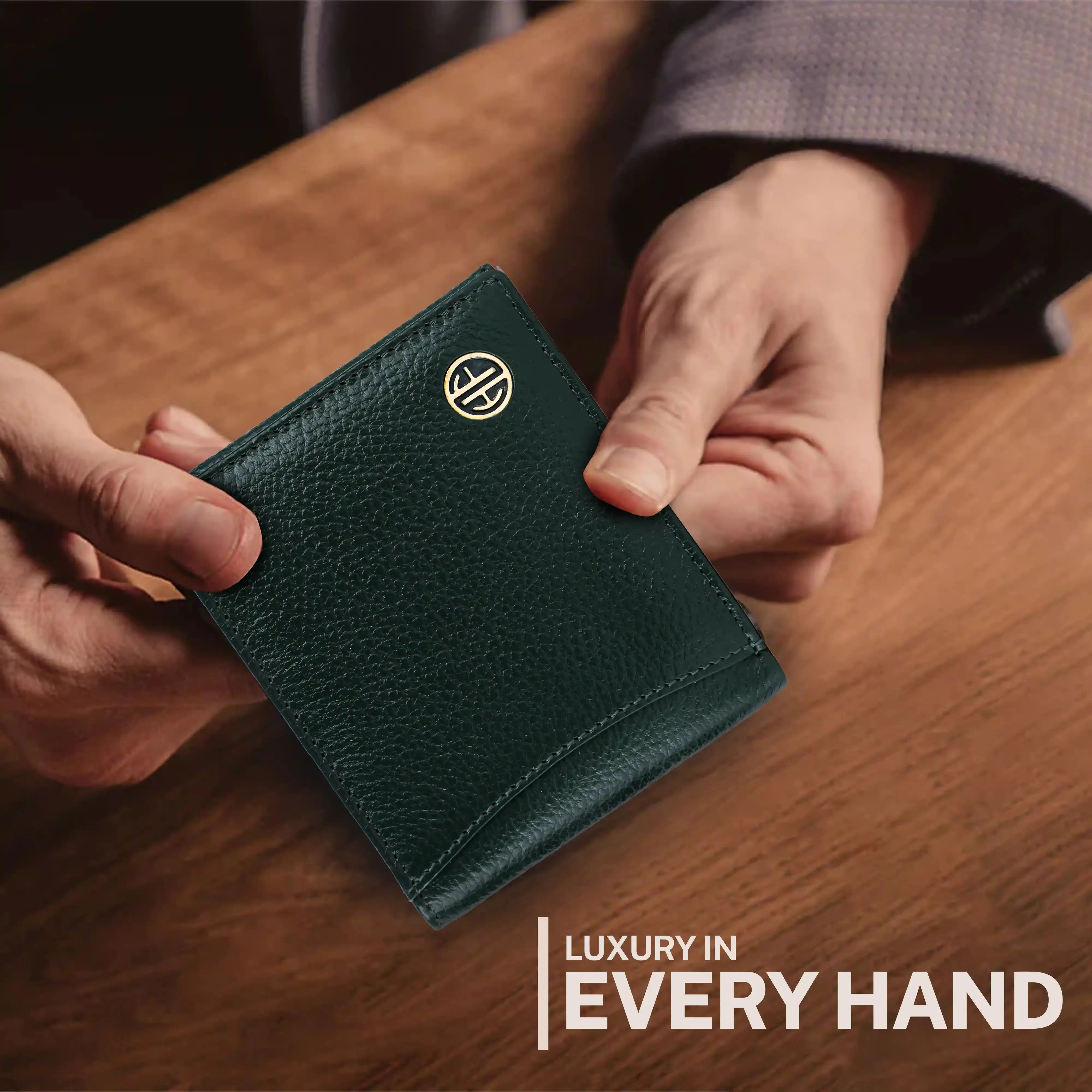 Genuine Leather Wallet for Men with 6 ATM Card Slots - RFID Protected