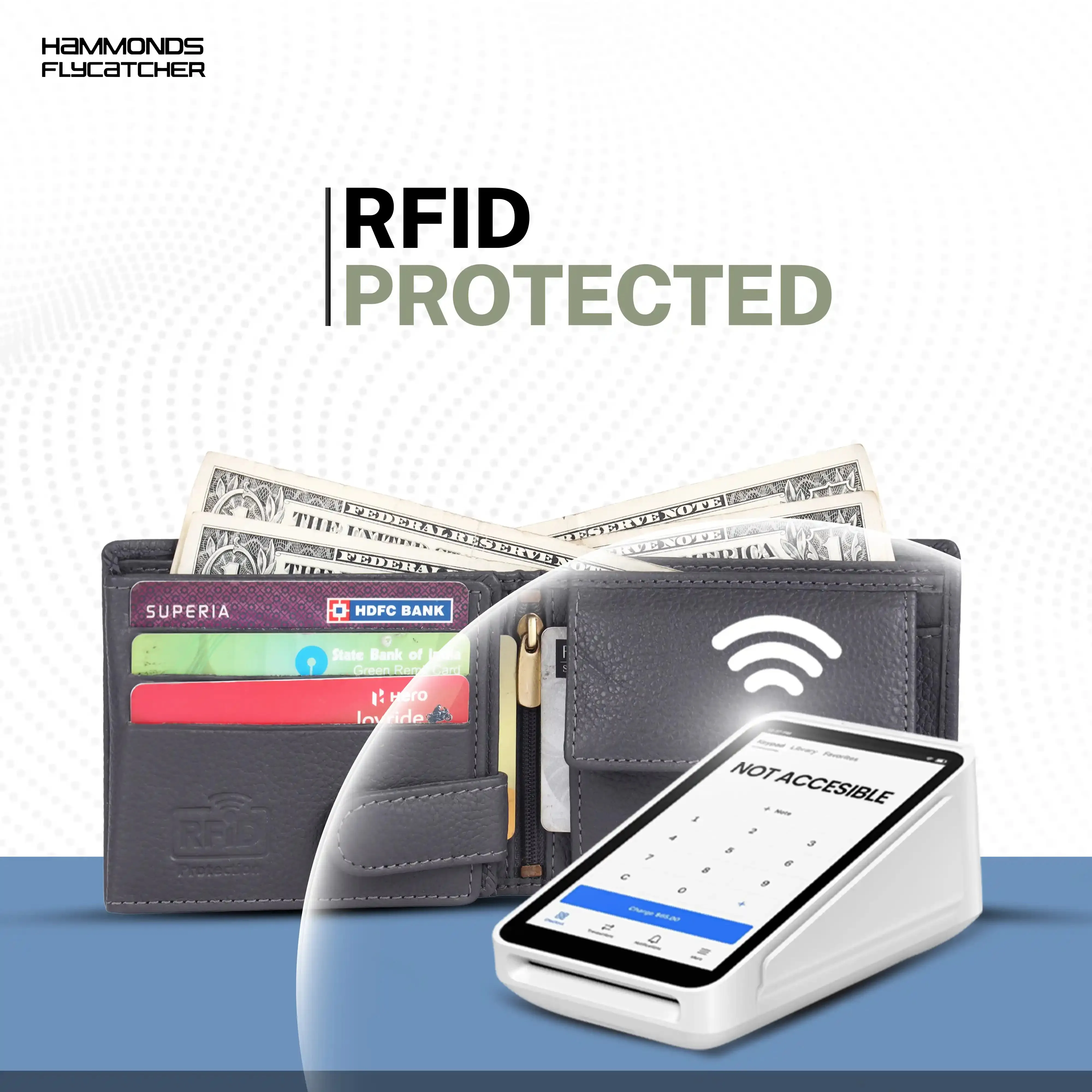 Genuine Leather Wallet for Men with 6 ATM Card Slots - RFID Protected