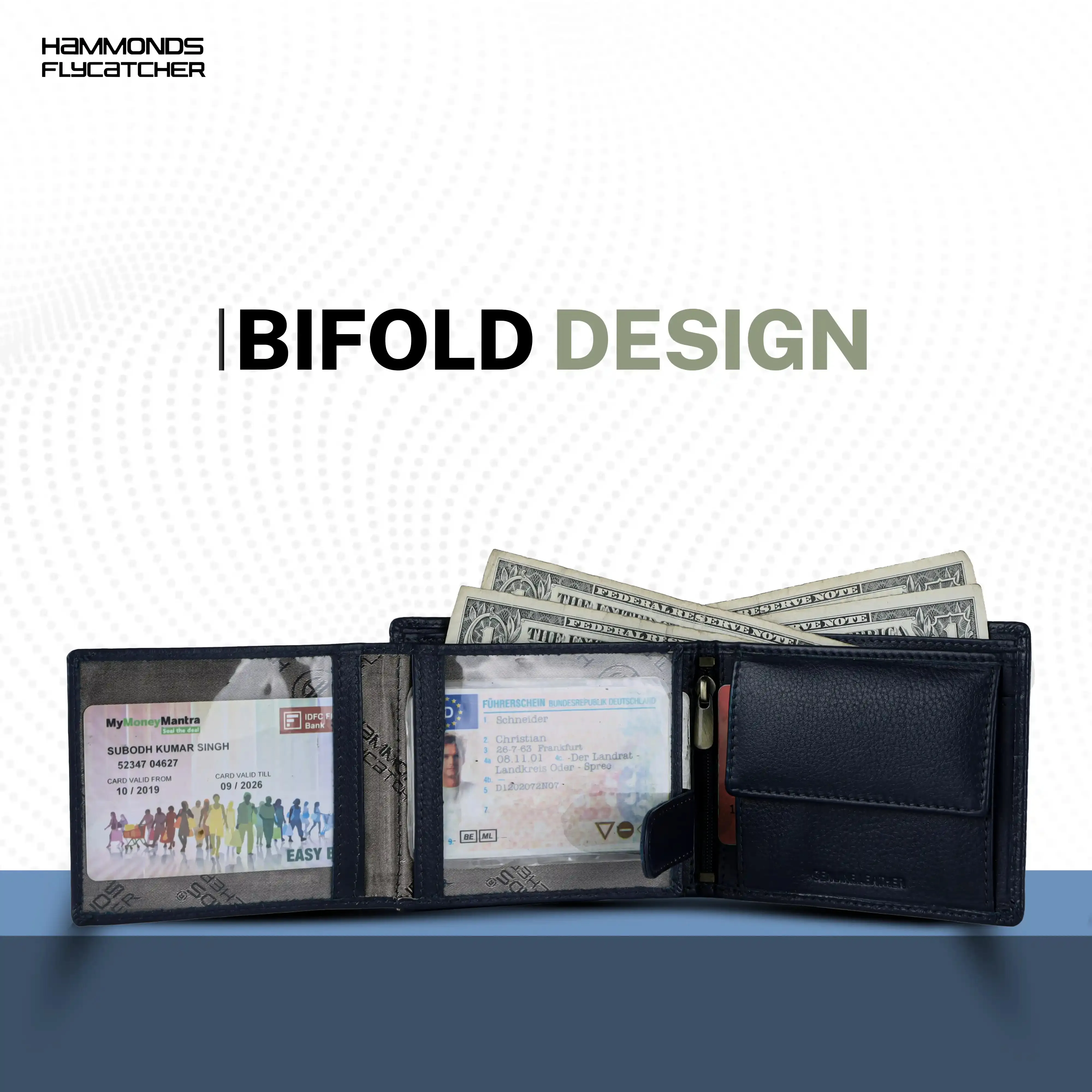 Genuine Leather Wallet for Men with 6 ATM Card Slots - RFID Protected
