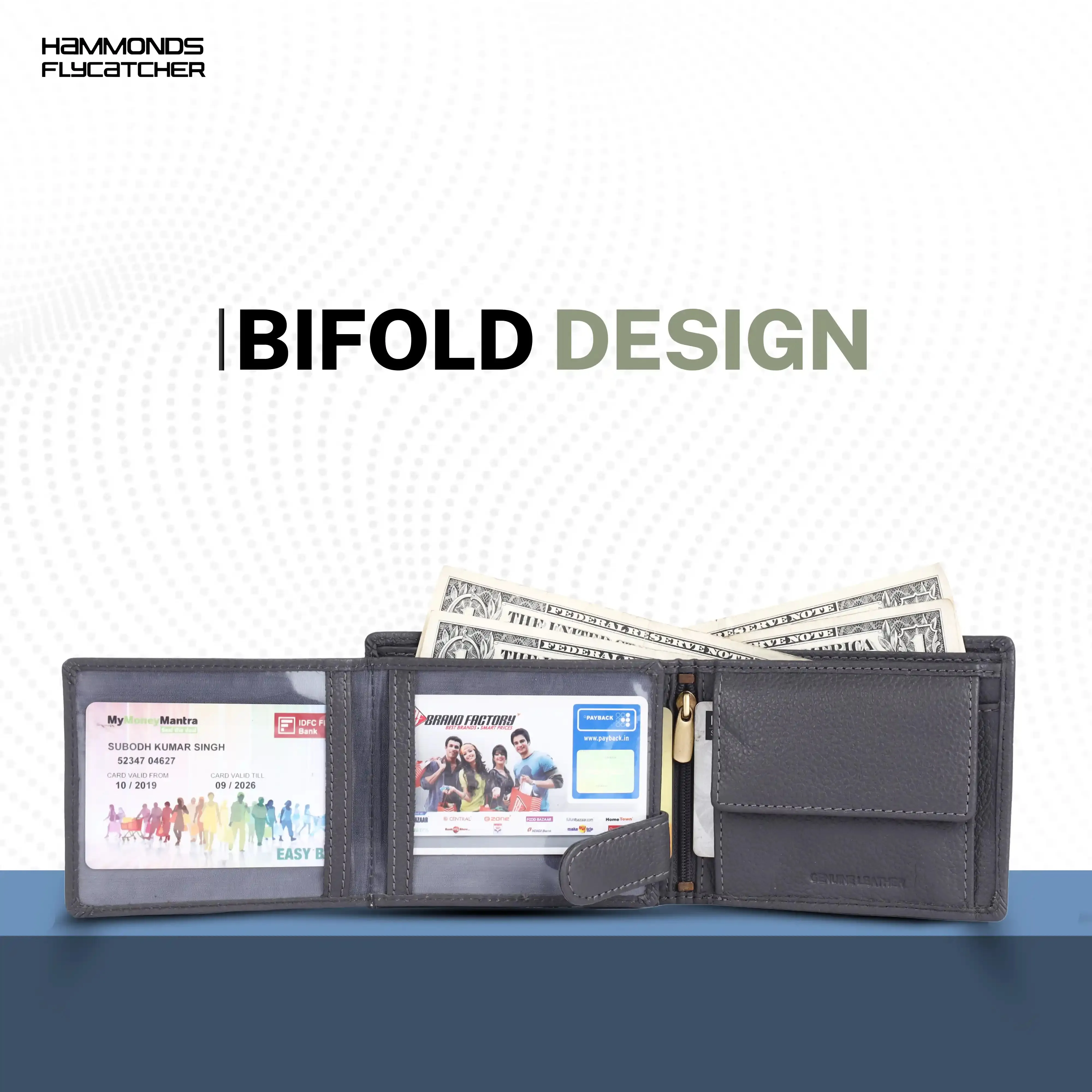 Genuine Leather Wallet for Men with 6 ATM Card Slots - RFID Protected