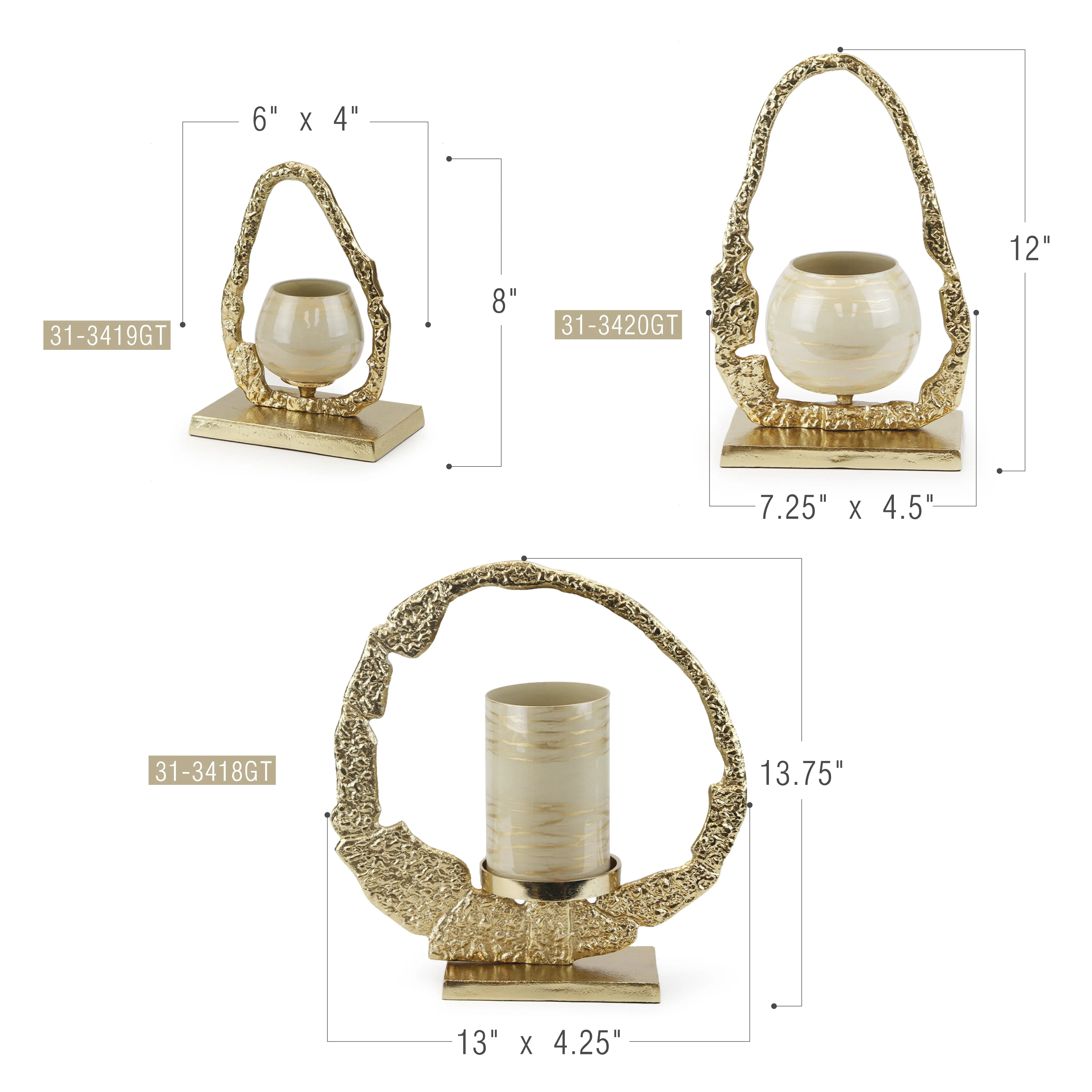 Gilded Halo Candle Holder