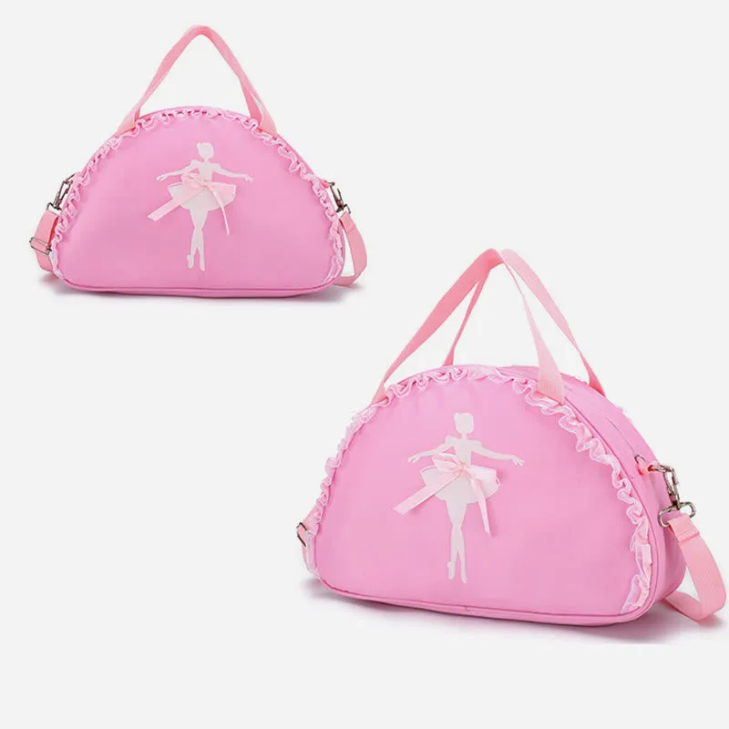 Girls Crossbody Bag Handbag Ballerina Pattern Nylon Dance Bag