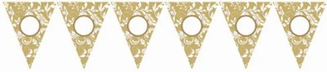 Gold Elegant Scroll Personalize It Pennant Banner Kit