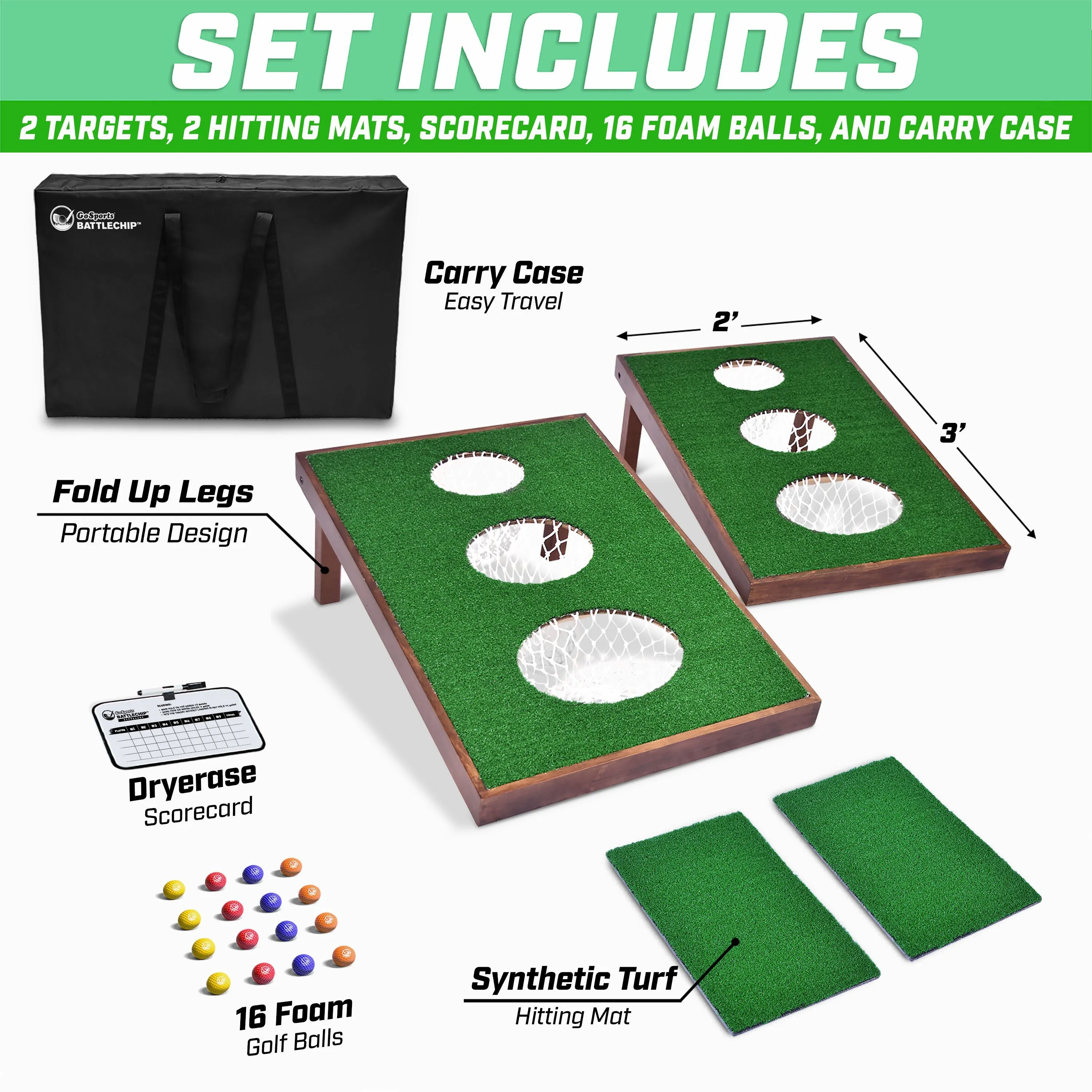 GoSports BattleChip VERSUS Golf Cornhole Chipping Game