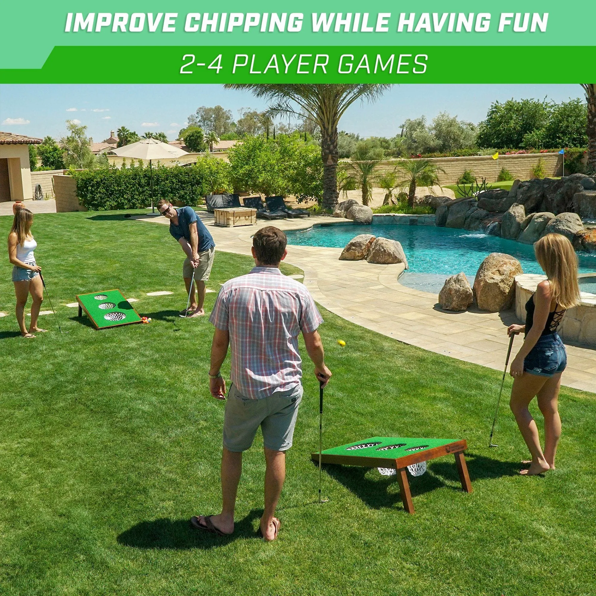 GoSports BattleChip VERSUS Golf Cornhole Chipping Game