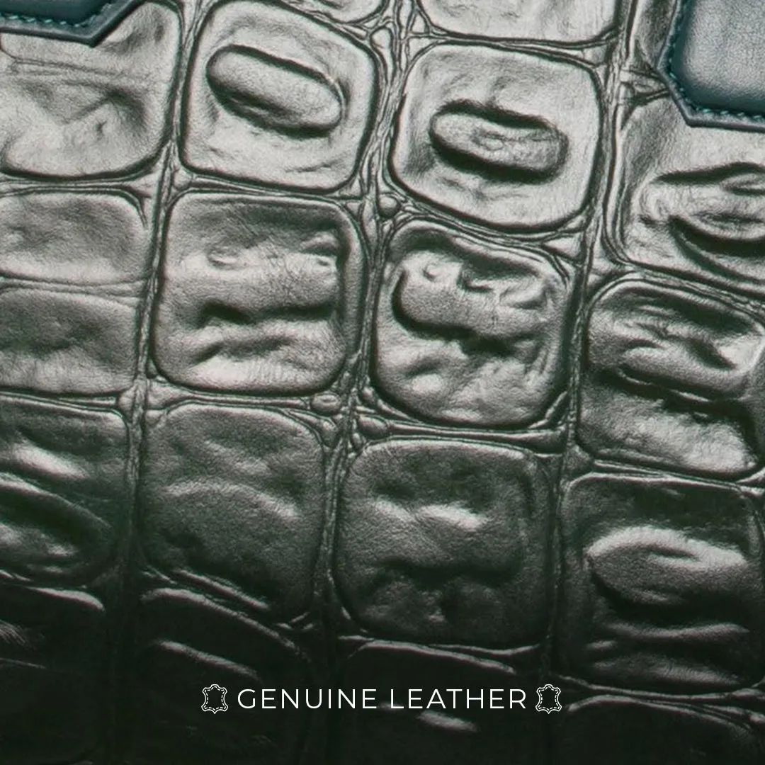 Great Dane | Luxury Laptop Bag | 100% Genuine Leather | For Office Use | Colour - Green & Blue