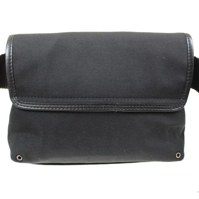 Gucci Black Canvas With A Heavy Canvas Belt And Chrome Accents Bag Fanny Pack Wallet