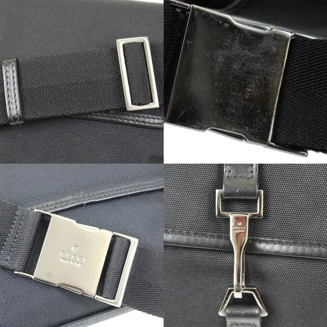Gucci Black Canvas With A Heavy Canvas Belt And Chrome Accents Bag Fanny Pack Wallet