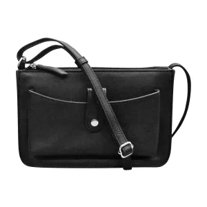 Handbag Front Pocket Phone Bag Jeans Black Leather RFID Blocking  6046