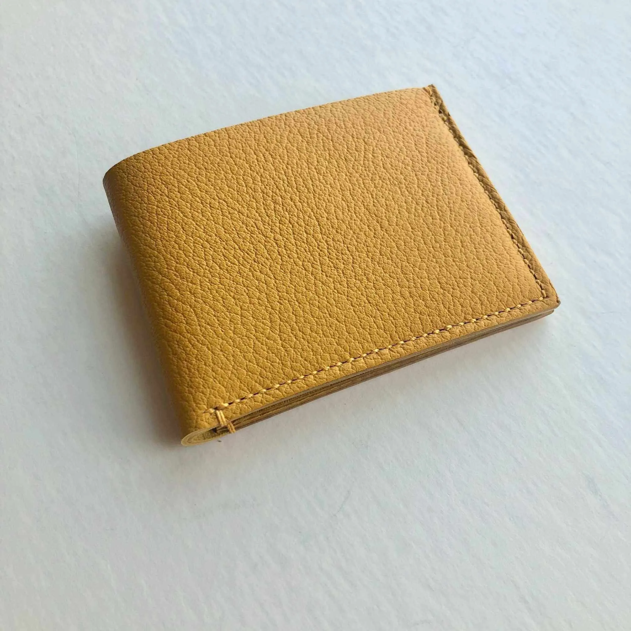 Handmade Leather Wallet in Colours (Mustard Yellow, Grey, Turquoise or Burgundy)