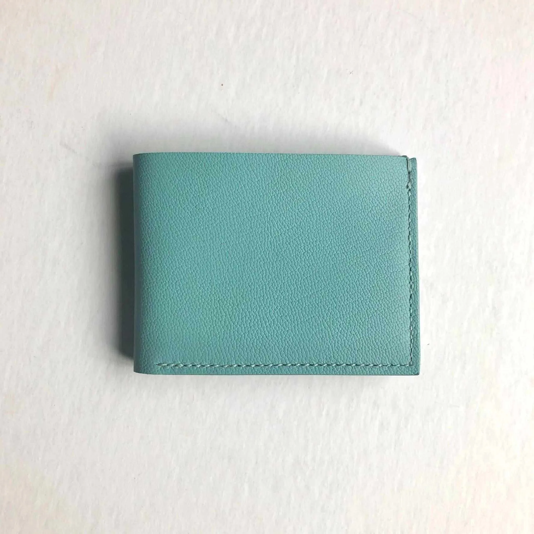 Handmade Leather Wallet in Colours (Mustard Yellow, Grey, Turquoise or Burgundy)