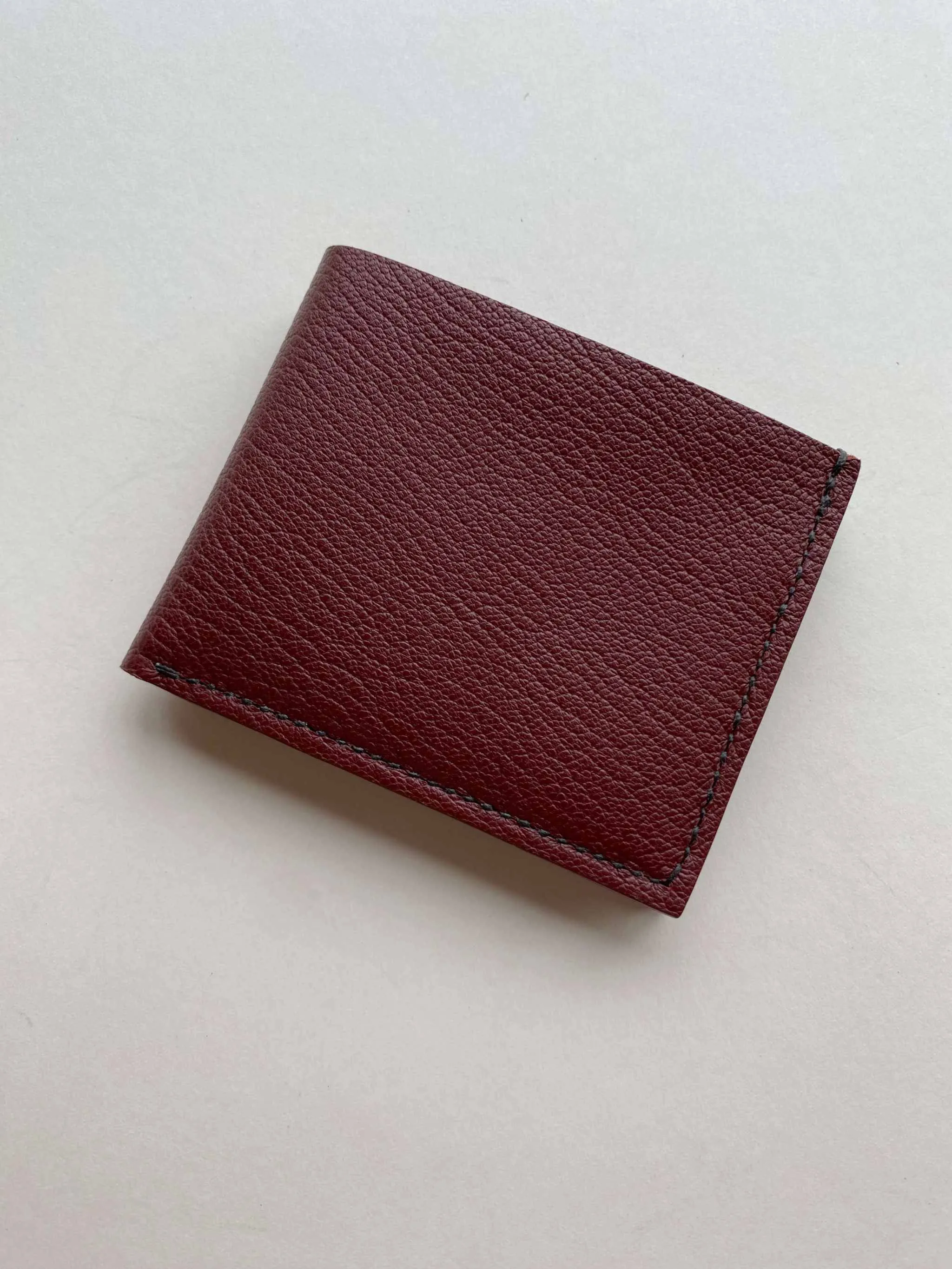 Handmade Leather Wallet in Colours (Mustard Yellow, Grey, Turquoise or Burgundy)