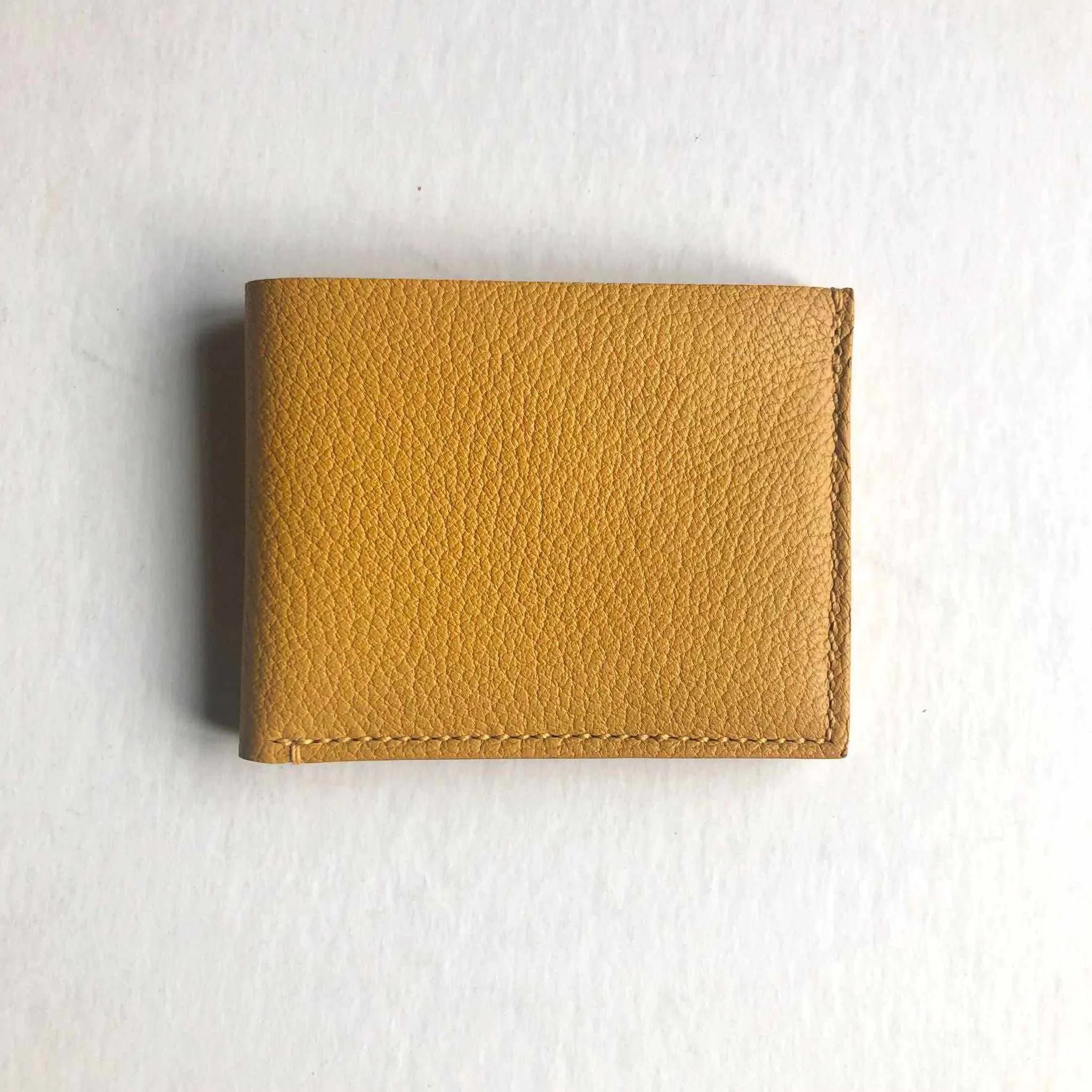 Handmade Leather Wallet in Colours (Mustard Yellow, Grey, Turquoise or Burgundy)