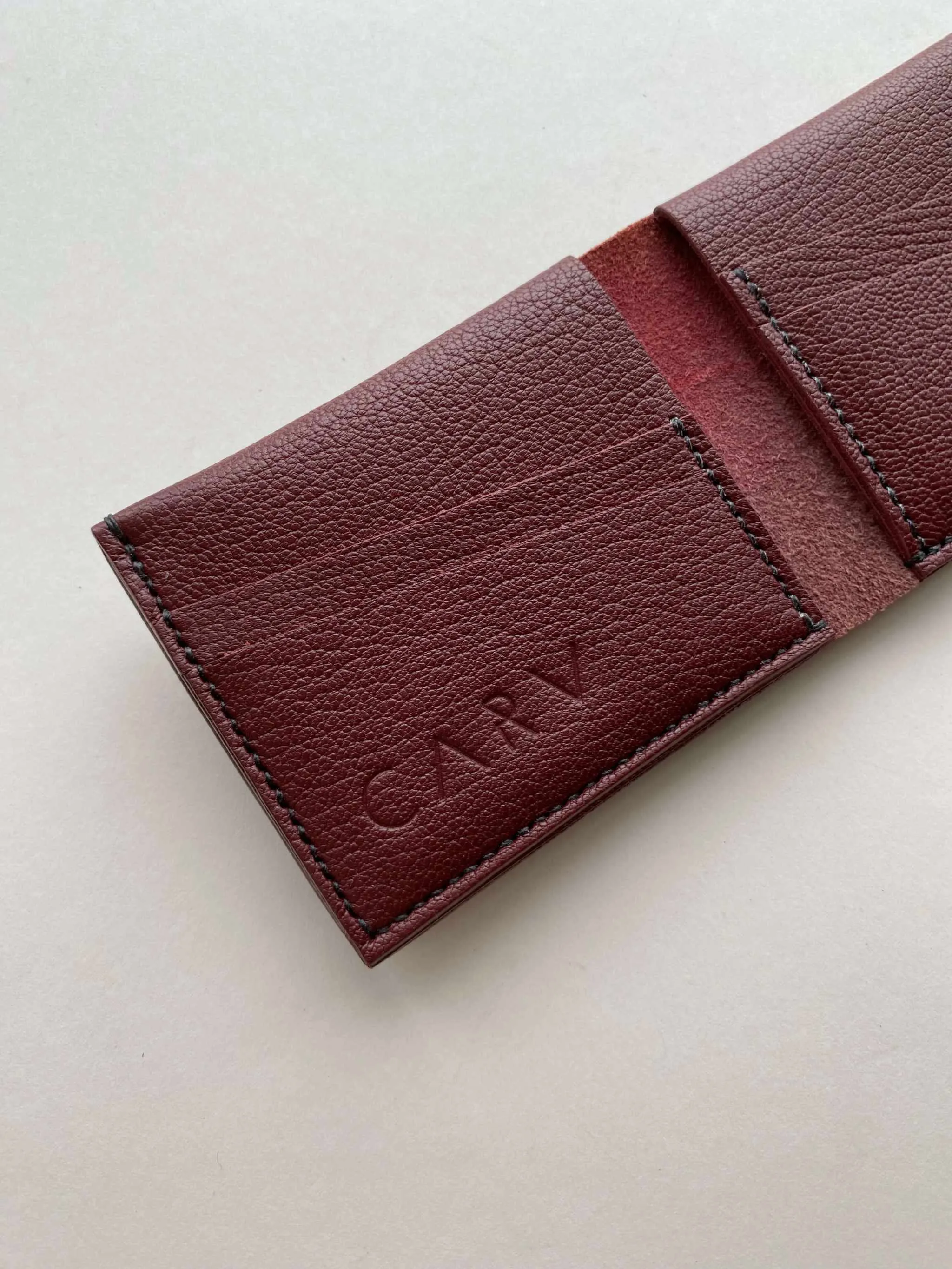 Handmade Leather Wallet in Colours (Mustard Yellow, Grey, Turquoise or Burgundy)