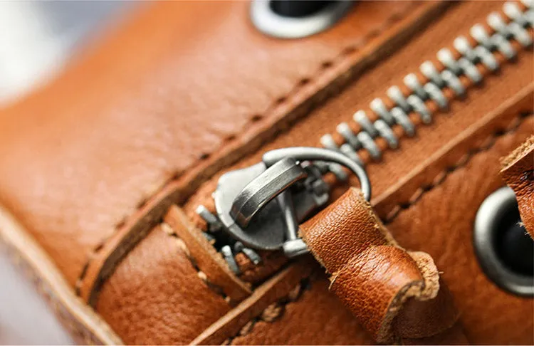 Handmade Womens Small Leather Barrel Bag Crossbody Bags Purses for Women