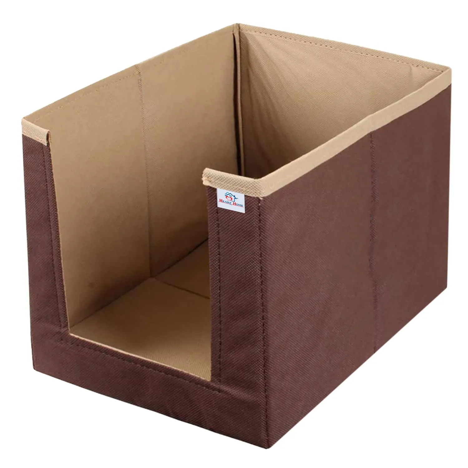 Heart Home Non-Woven Foldable Shirt Stacker Closet Organizer With Handles (Brown)-HS43HEARTH26546
