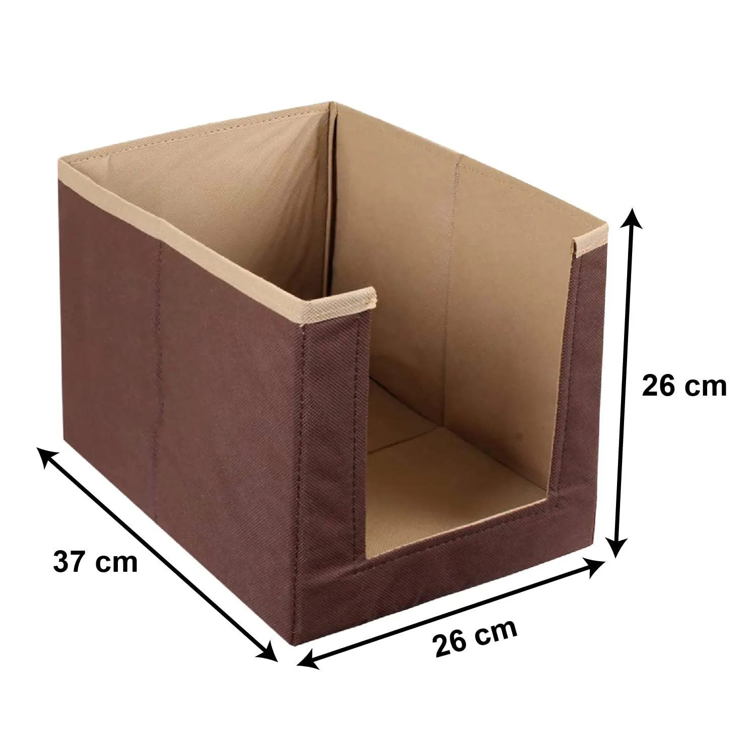 Heart Home Non-Woven Foldable Shirt Stacker Closet Organizer With Handles (Brown)-HS43HEARTH26546