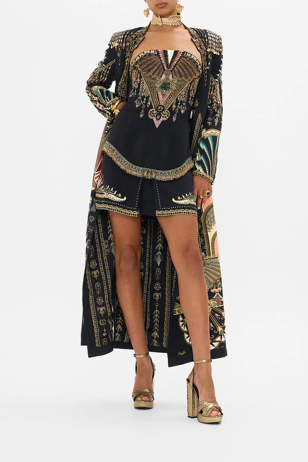 HEAVILY EMBELLISHED CURVED HEM DETAIL CORSET THEY CALLED HER NEFERTARI