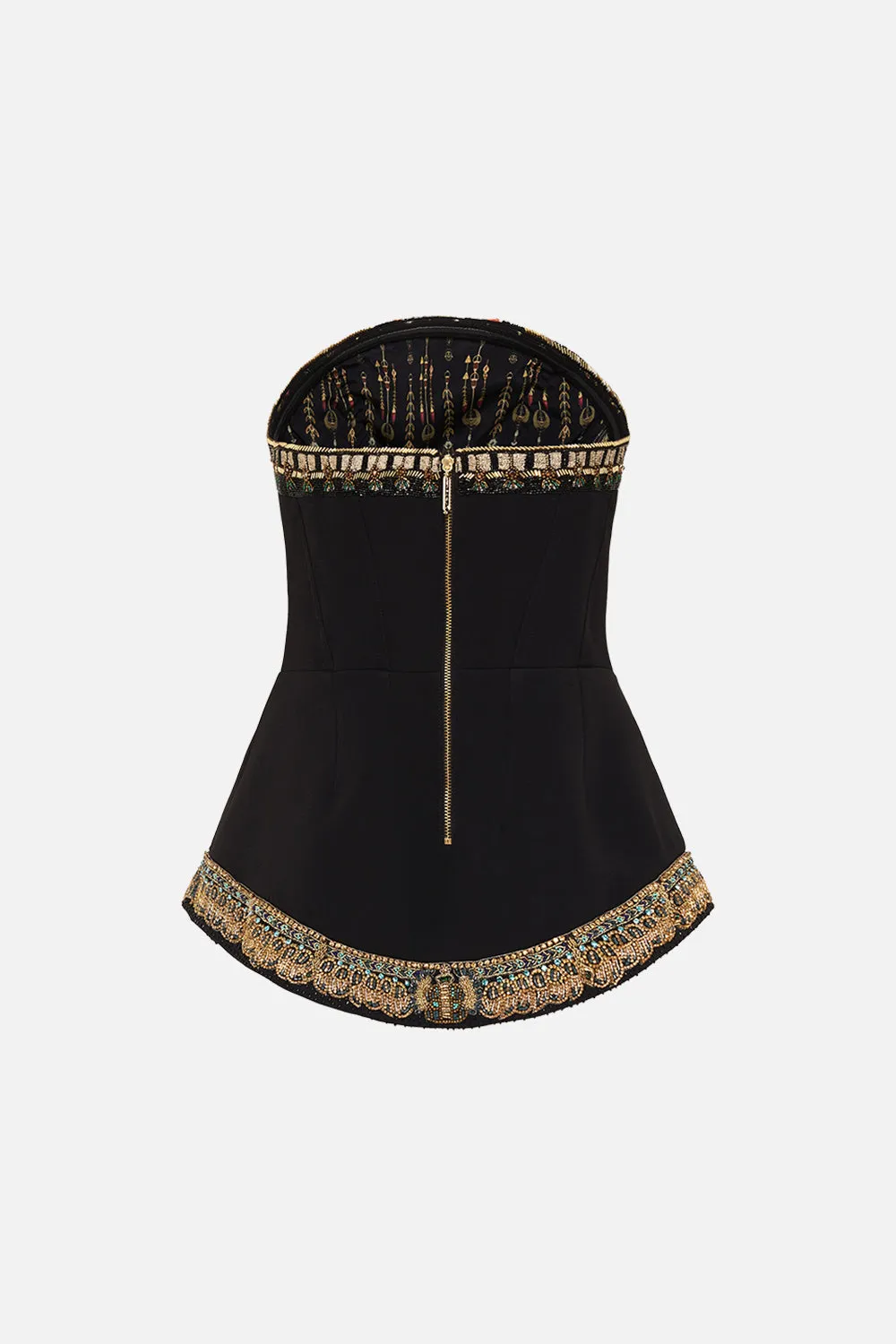 HEAVILY EMBELLISHED CURVED HEM DETAIL CORSET THEY CALLED HER NEFERTARI