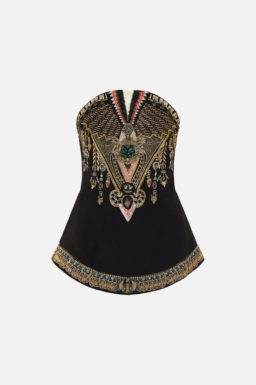 HEAVILY EMBELLISHED CURVED HEM DETAIL CORSET THEY CALLED HER NEFERTARI