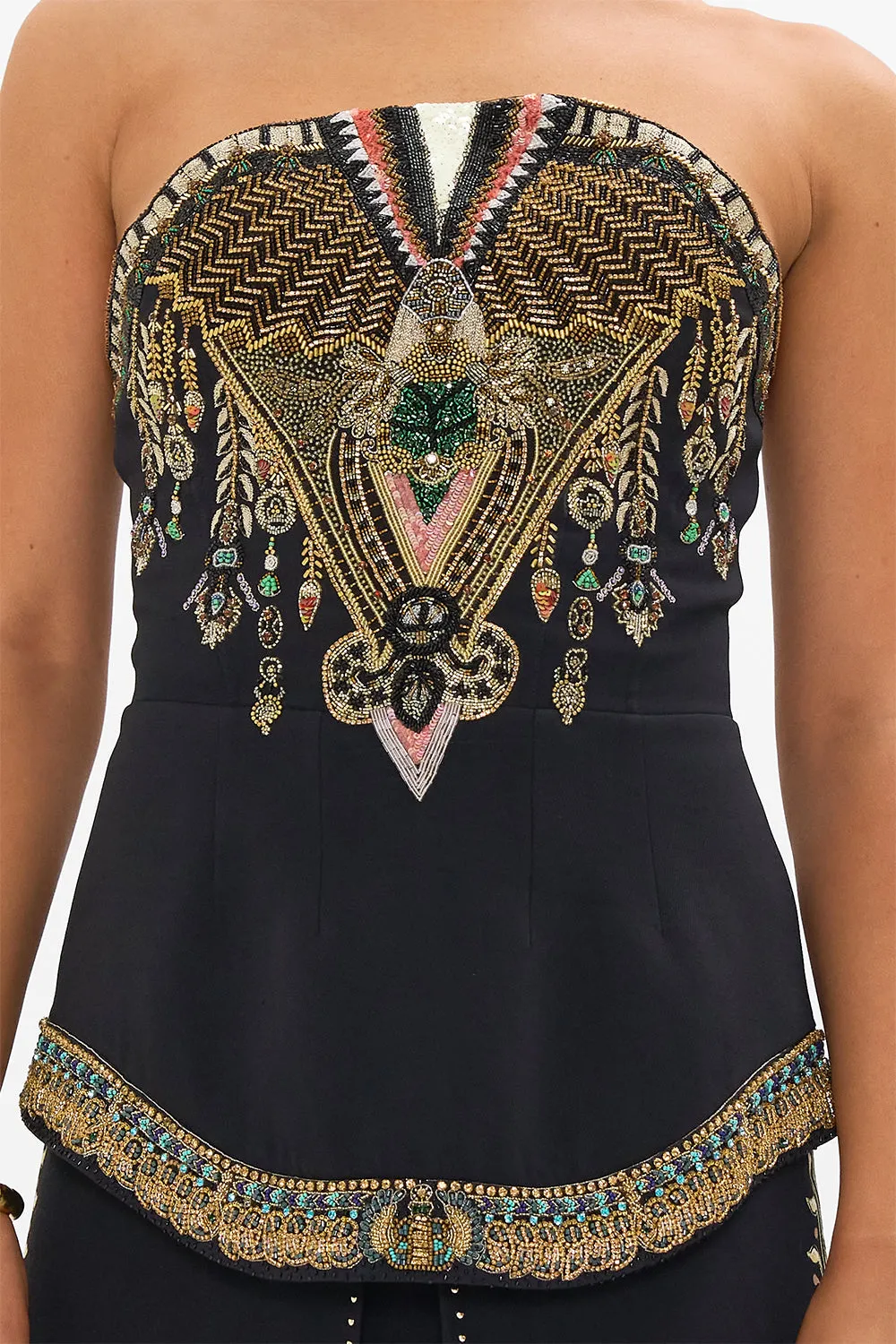 HEAVILY EMBELLISHED CURVED HEM DETAIL CORSET THEY CALLED HER NEFERTARI