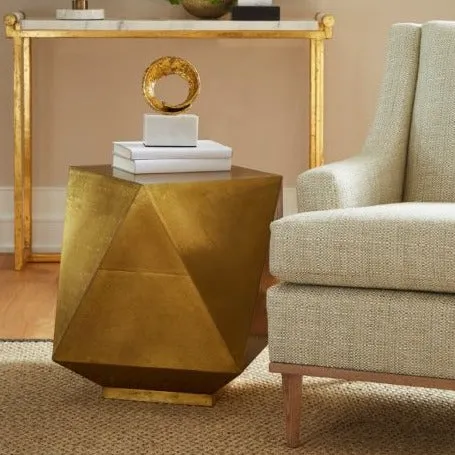 Hedron Side Table in Light Antique