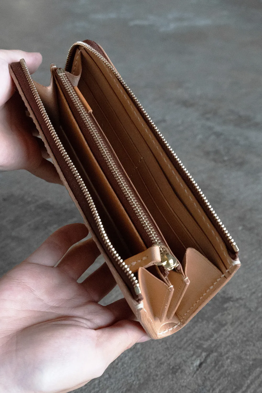 High Quality Tochigi Leather Long Wallet, Handmade in Japan